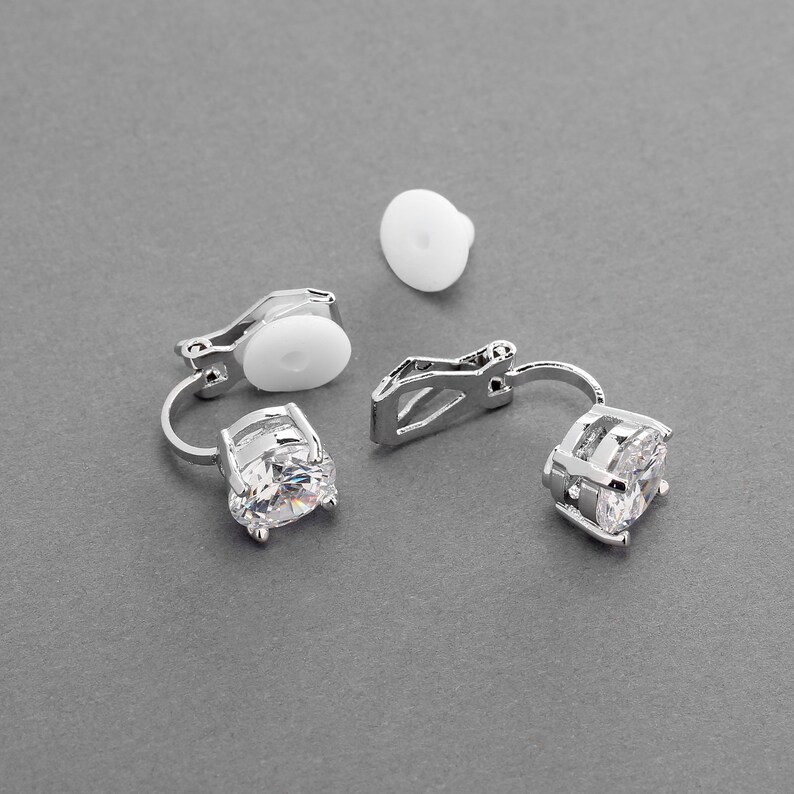 Silver Clipon Wedding Earring Clipon Bridal Earring Clip Etsy