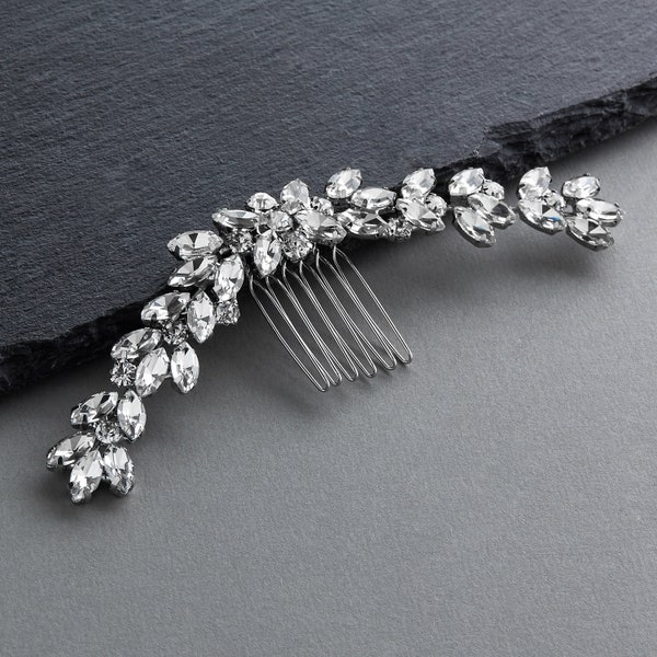 Crystal Bridal Comb, Bridal Headpiece, Wedding Hair Piece, Bridal Hair Comb Accessory, Wedding Hair Accessories, Silver Hair Comb for Brides