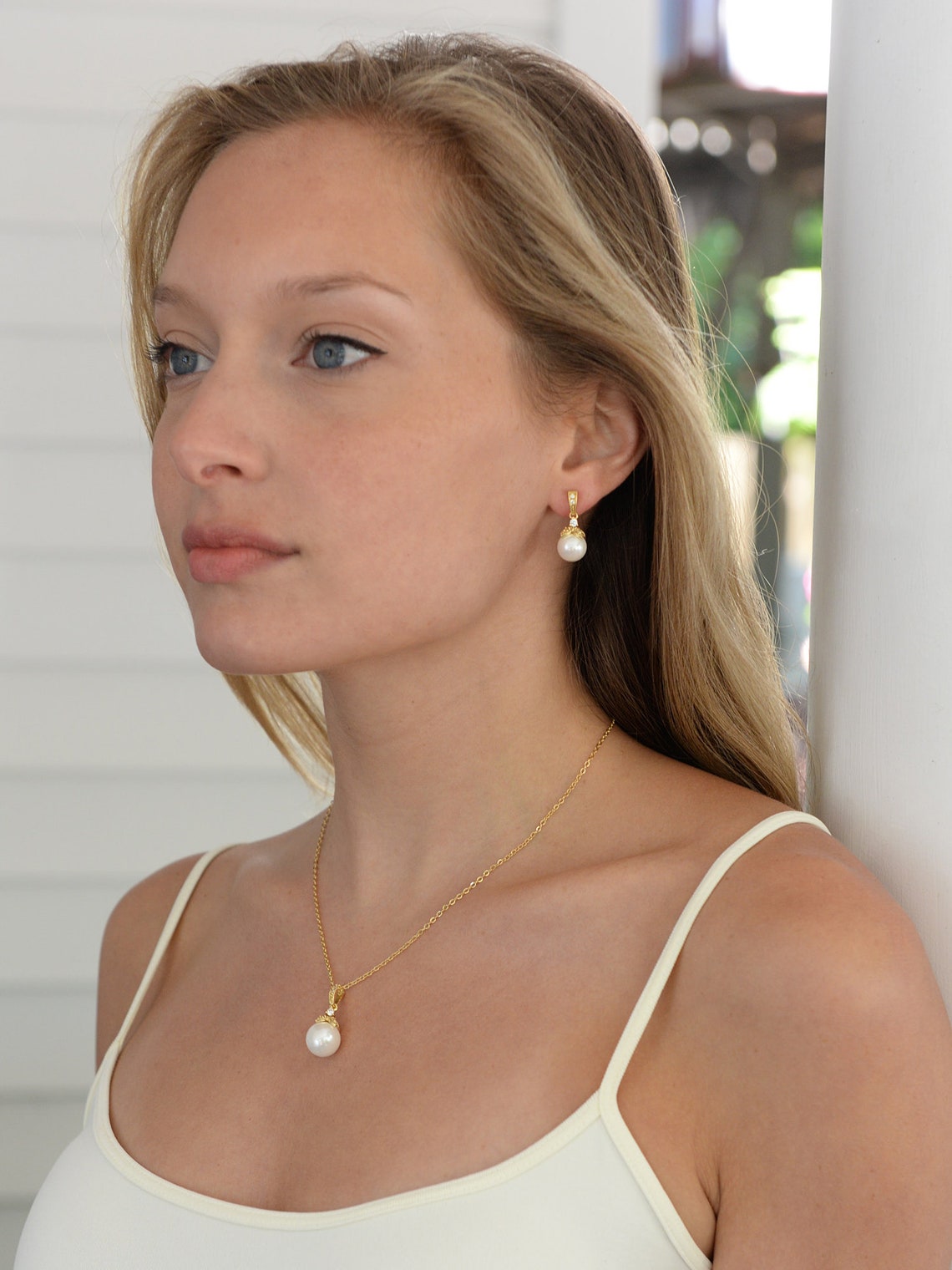 Gold Bridal Jewelry Pearl Wedding Jewelry Pearl Bridal Etsy