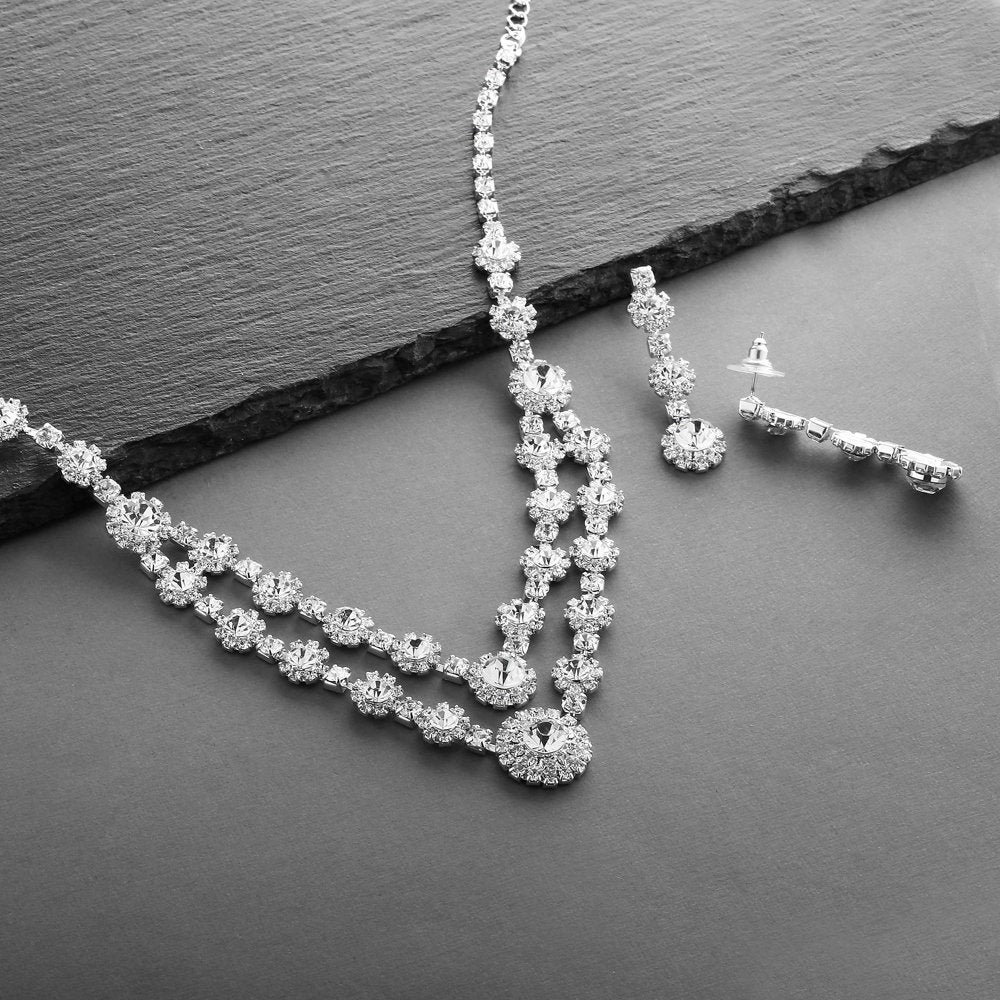 Crystal Bridal Jewelry Set Silver Wedding Jewelry Set Etsy