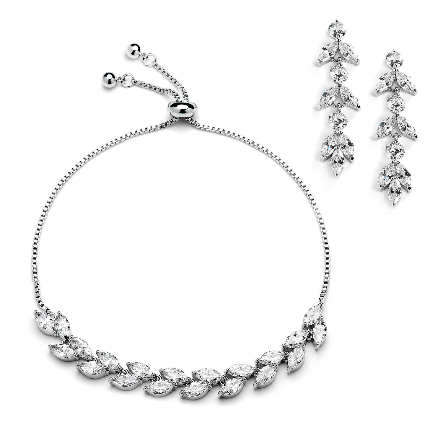 Wedding Earrings & Bracelet Set Bridal Jewelry Set Wedding Etsy