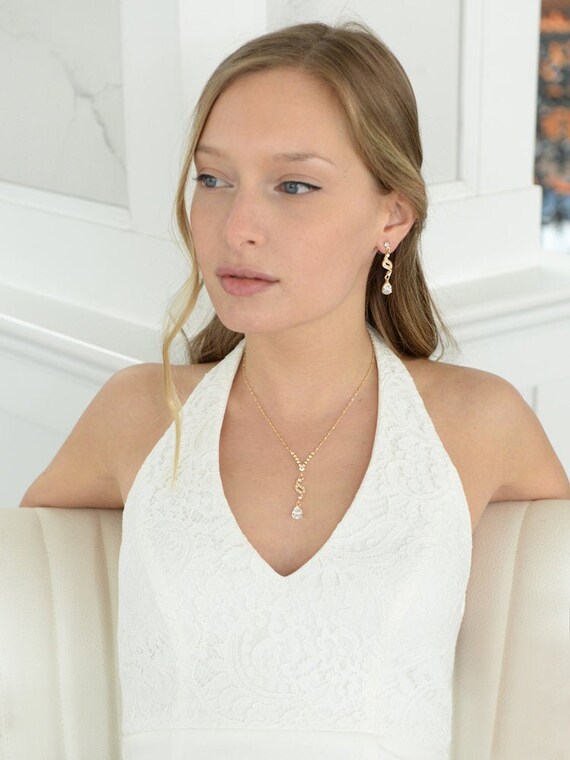 Gold Bridal Jewelry Set Wedding Jewelry Set Crystal Wedding Etsy