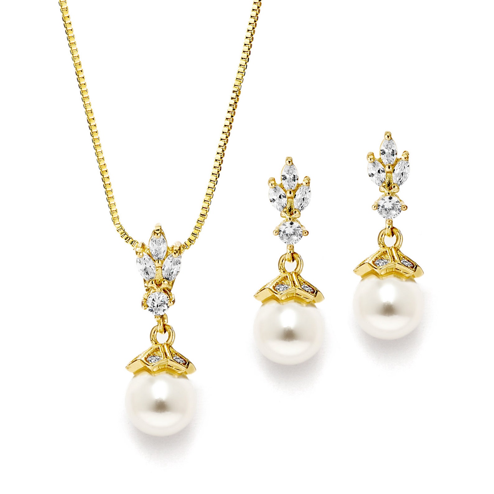 Gold Bridal Jewelry Pearl Wedding Jewelry Pearl Bridal Etsy