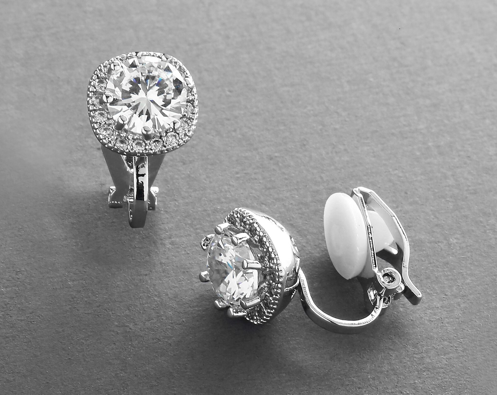 Clip on Earring Clip on Bridal Earring Clip on Cubic Etsy