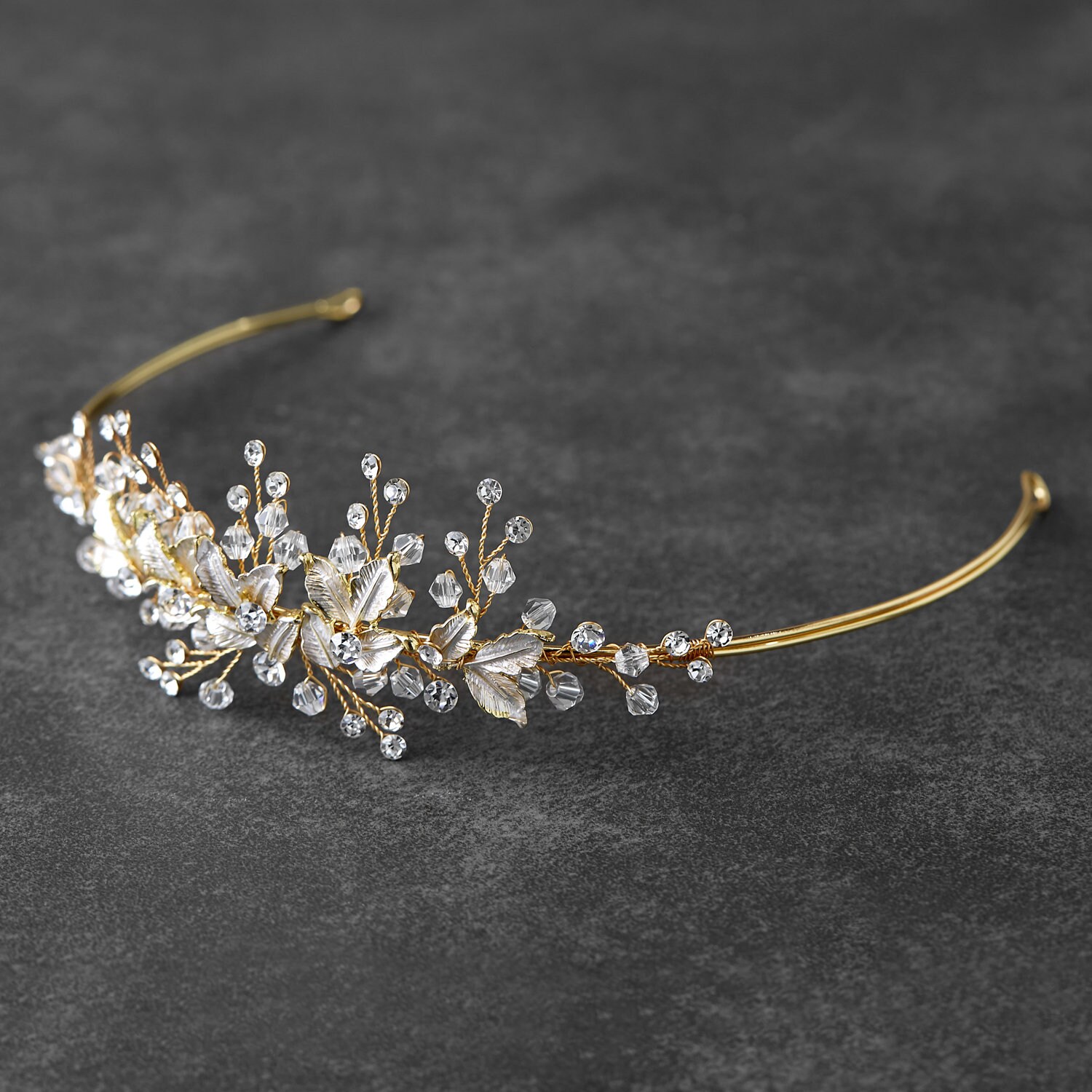 Boho Wedding Tiara Gold Bridal Headband Gold Wedding Etsy