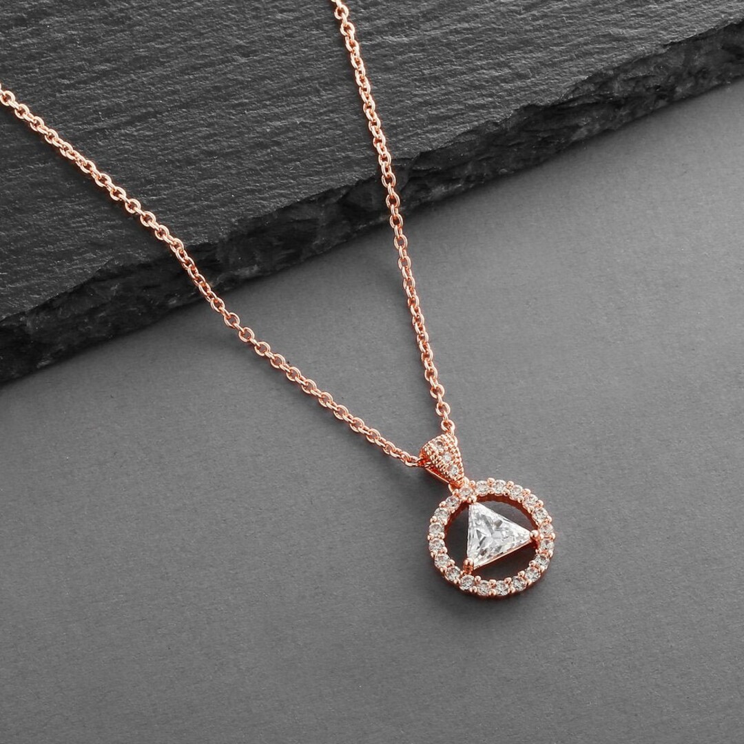 Rose Gold AA Necklace Recovery Gift CZ Sobriety Necklace - Etsy