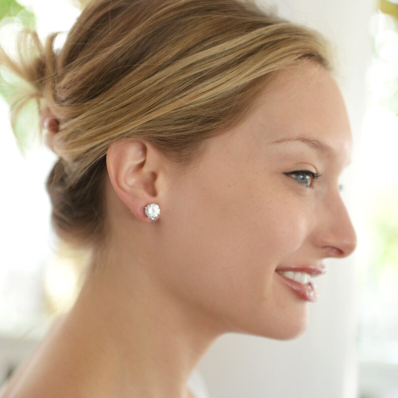 Bold 9.5mm Round-Cut Solitaires Platinum Plated Mariell 3 Carat Cubic Zirconia Clip-On Stud Earrings