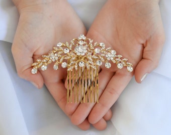 Gold Bridal Comb, Rhinestone Comb, Crystal Bridal Comb, Crystal Wedding Hair Comb, Gold Bridal Hair Comb, Wedding Headpiece, Hair Accessory