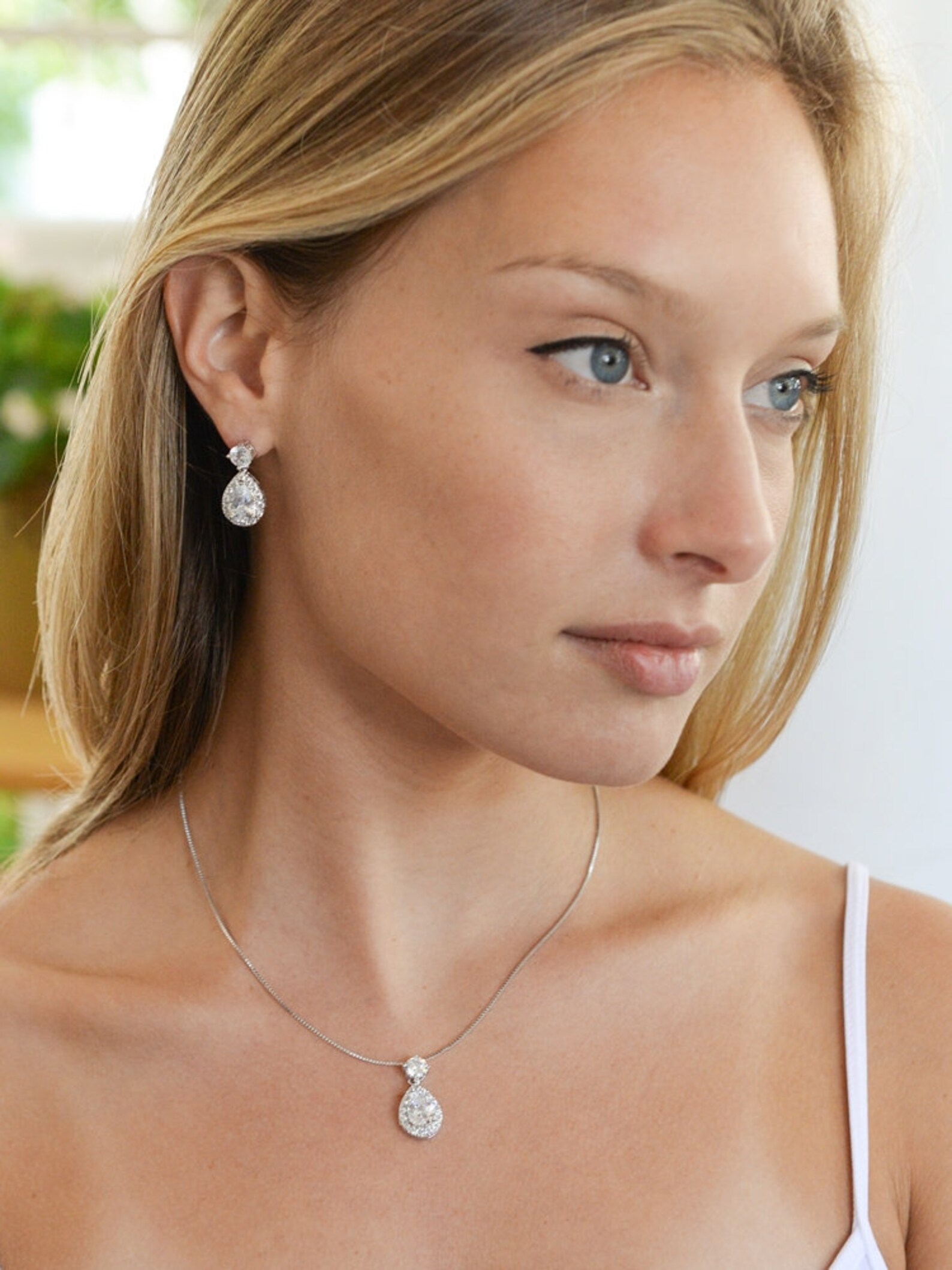 Wedding Jewelry Set Cubic Zirconia Bridal Jewelry CZ Jewelry Etsy