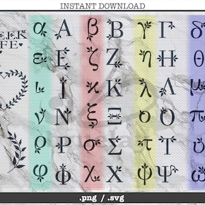 Archivo de corte de fuente de corona de letras griegas, SVG, PNG, silueta, imágenes prediseñadas, hermandad de mujeres, fraternidad, compromiso, universidad, organización, capítulo, dormitorio, paleta Frat Soror