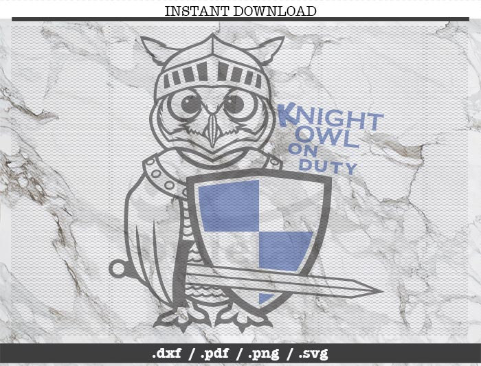 Knight owl cut file, SVG, DXF, PNG, Cricut, Silhouette, cutting machine, clipart, screen print, vect