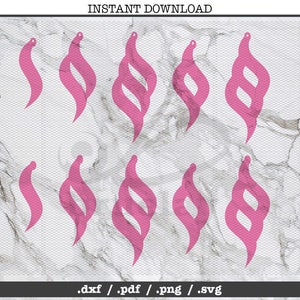 Twisted bar file di taglio, orecchini, gioielli in pelle rendendo, SVG, DXF, PNG, Cricut, Silhouette, macchina di taglio, grafico di vettore, esplorare, dolci di pasta sfoglia