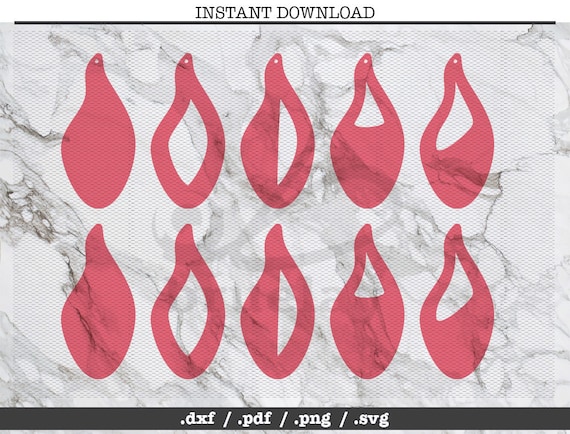 Spicy Tear Drop Cut File,earrings,leather Jewelry Making,svg, Dxf