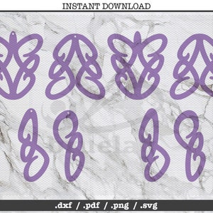 Swirl ornate cut file set,earrings,leather jewelry making,SVG,DXF,PNG,Cricut,Silhouette,cutting machine,vector graphic,diy,gestural
