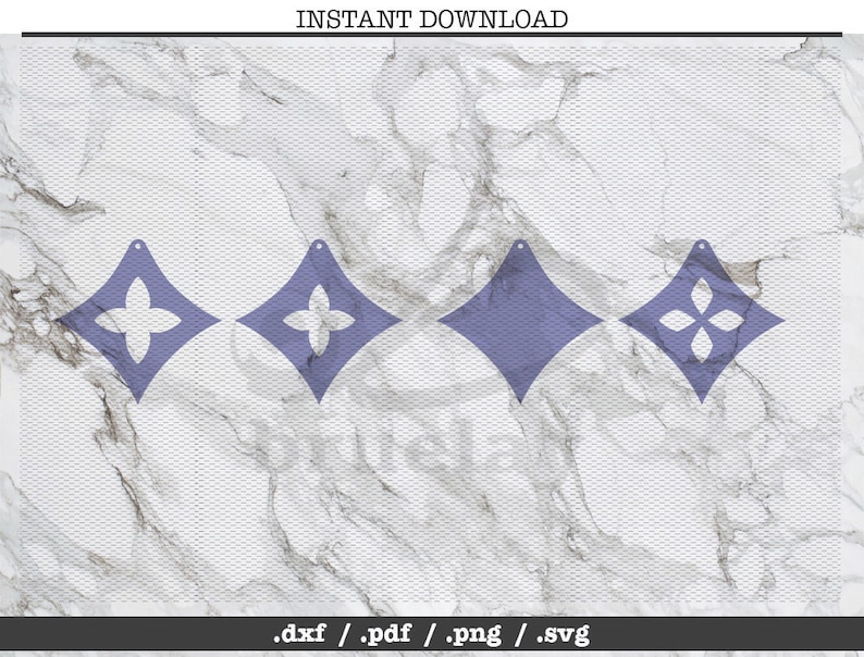 Diamond Tile Earring Cut Filetearleather Jewelry Makingsvg Image 0