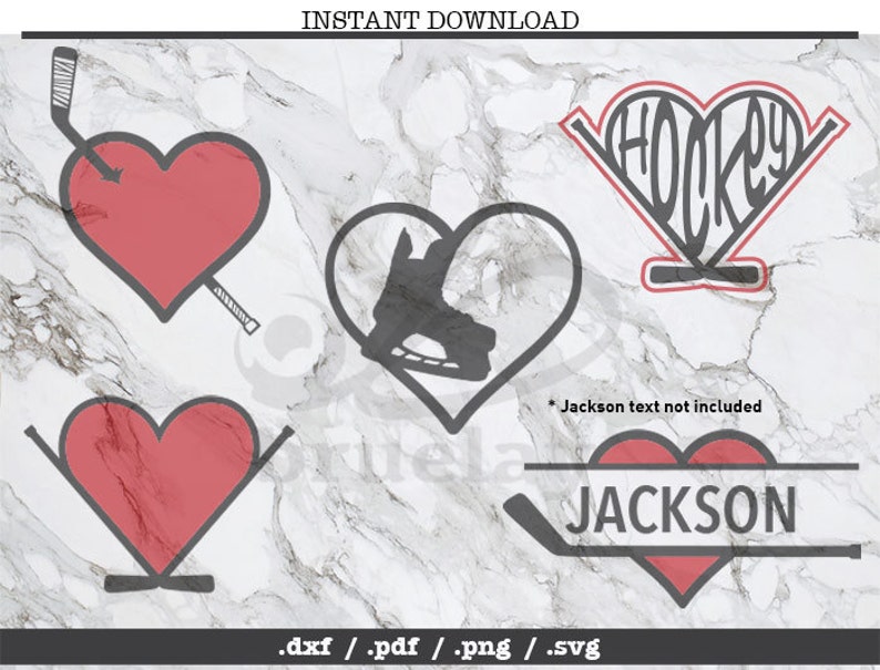 Download Hockey love cut file SVG DXF PNG Cricut Silhouette | Etsy