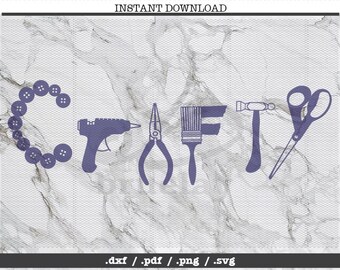Crafty knippen bestand, SVG, DXF, PNG, Cricut, silhouet, snijmachine, clipart, zeefdruk, vectorafbeelding, sticker, ambachtelijke minnaar, helper tools