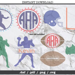 football cut file,monogram,SVG, DXF, PNG, Cricut, Silhouette, cutting machine, clipart, screen print, vector graphic,cleat,goal post,helmet