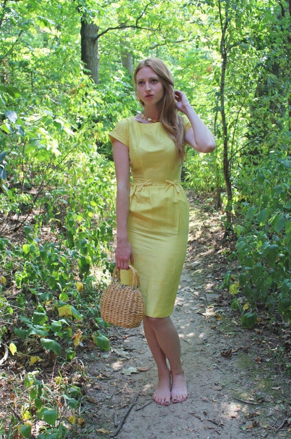 Yellow Roses Pencil Dress - image 3