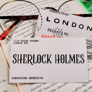 Holmes Visitenkarte Lesezeichen | Viktorianischer Detektiv | Literarisches Geschenk | Bäckerstr. | Buch-Liebhaber-Geschenk