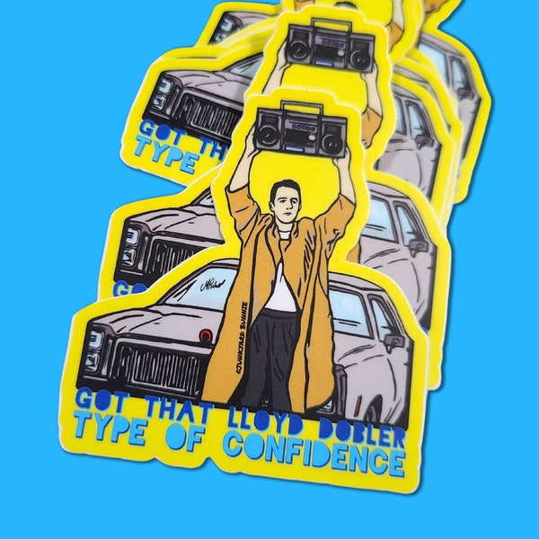 Lloyd Dobler Sticker, 80s movie sticker, movie lover gift, romantic comedy movie art, waterproof sticker