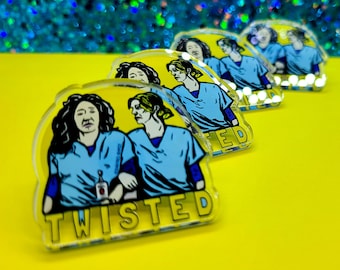 cristina and meredith pin, doctors, gift for doctor, gift for medical student, cute pin, quote pin, funny pin