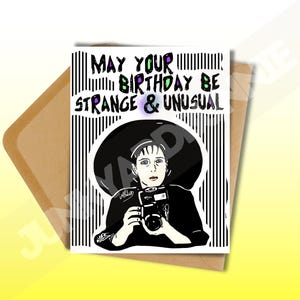 Lydia Deetz Seltsame und Ungewöhnliche Geburtstagskarte | Gothic Horror Fan Geschenk | Niedliche Geburtstagskarte | Film-Liebhaber-Geschenk