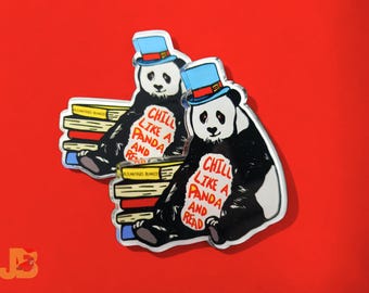 Bookish Panda Acrylic Pin | Animal Lapel Pin | Book Lover Gift | Literary Jewelry
