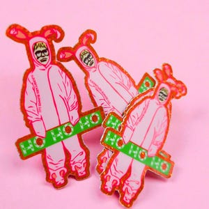 Ralphie Pink Bunny Costume Glitter Vinyl Sticker | Holiday Decal | Christmas Sticker