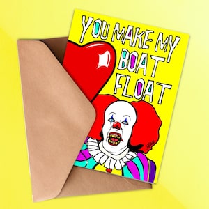 Creepy Clown &#39;You Make My Boat Float&#39; Anniversary Card