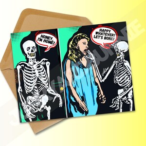 Cartão de felicitações House on Haunted Hill | Cartão de felicitações engraçado de terror vintage | Presente romântico assustador | Filme de terror