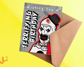 Ik hoop dat je verjaardag een angstaanjagende spookachtige clownkaart is