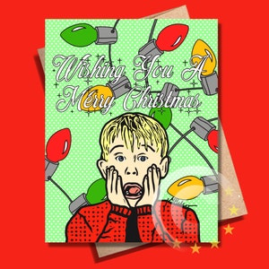 Auguri di Natale divertenti retrò / Biglietti di auguri natalizi / Biglietto di auguri di Natale divertente della cultura pop degli anni '90