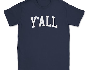 Y'All T-Shirt | Navy Southern Varsity Tee