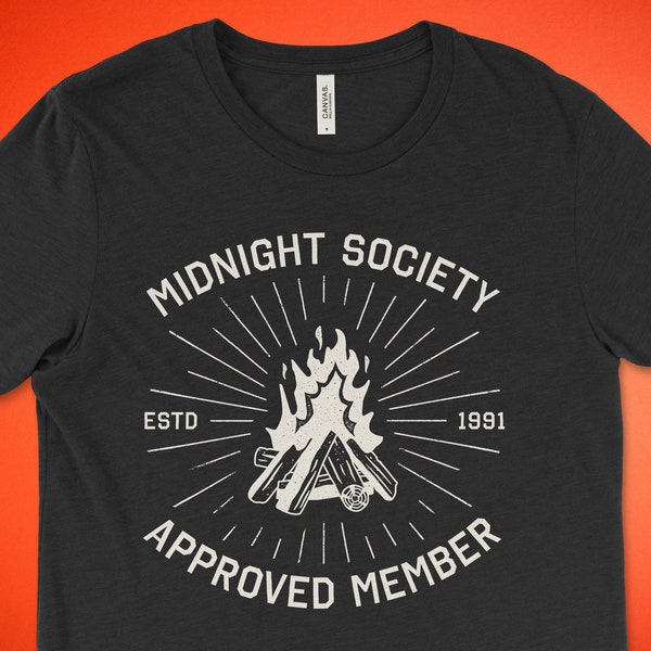 Haben Sie Angst vor der dunklen "The Midnight Society" est. 1991 Shirt | Geschenke für 90er Jahre Kinder | Vintage-Stil schwarz Tshirt