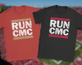 Christian Mccaffrey Tshirt | Run Cmc Shirt | San Francisco Football | Niners Shirt | Sports | Sf Bay Area | Funny Niners Shirt | Distressed