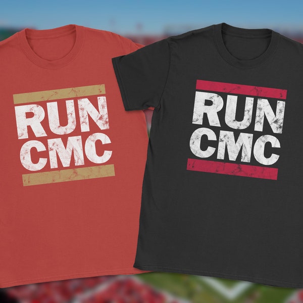 Christian Mccaffrey Tshirt | Run Cmc Shirt | San Francisco Football | Niners Shirt | Sports | Sf Bay Area | Funny Niners Shirt | Distressed