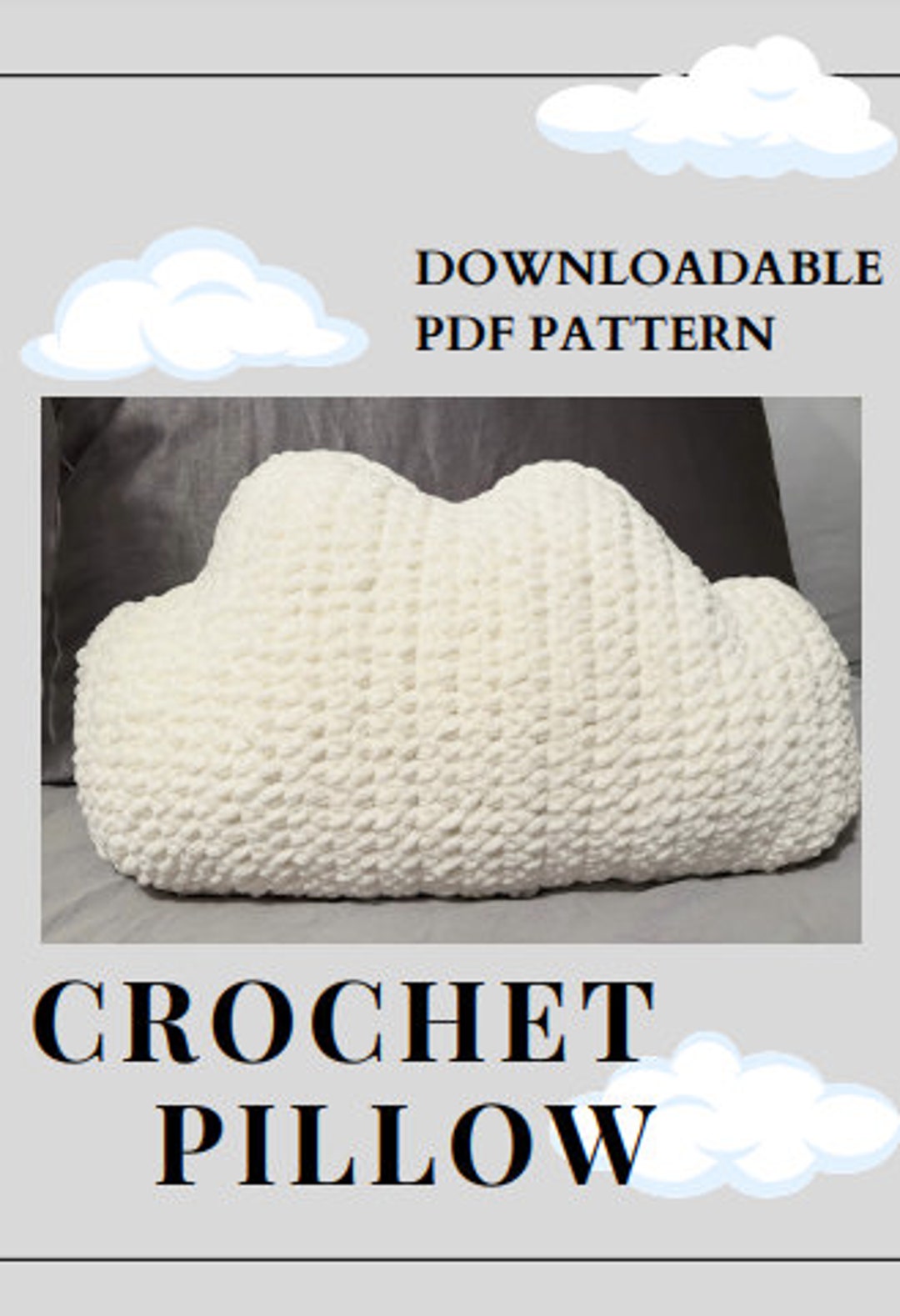 Crochet Cloud Pillow Pattern PDF Etsy