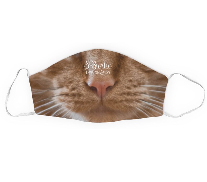 Cat Mask Orange Kitty Tabby Cat Face Covering Adult Mask Etsy