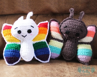 Crochet Butterfly Rag Doll, Rainbow Wings
