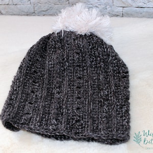 Pom Pom Hat, Crochet Hat, Pom Pom, Pom Hat, Winter Hat, Women&#39;s Hat, Women&#39;s Beanie, Beanie, Custom Hat, Womens Hat, Faux Fur Pom Hat