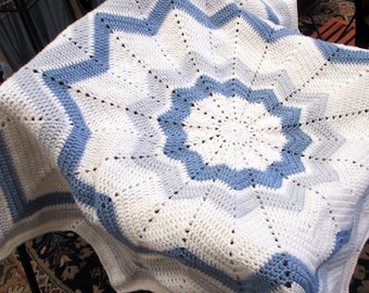 Manta afgana de crochet Chevron hecha a mano, 100 % acrílica, 142 cm