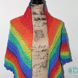 Crochet Lightweight Rainbow Shawl