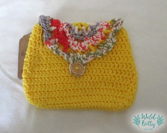 Crochet pochette, porte monnaie, sac au crochet, petit sac, petite pochette, sac à cosmétiques, crochet sac à main, crochet embrayage, sac-cadeau, cadeaux pour elle