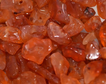Natural Carnelian Chip Beads, Agate Stone Beads, 3mm x 7mm x 5mm