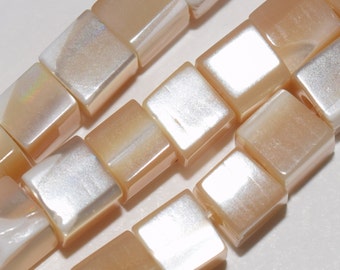 4mm Natural Mother of Pearl Beads, Shell Cube Beads, Freshwater Pearl, Natural Pearl Beads