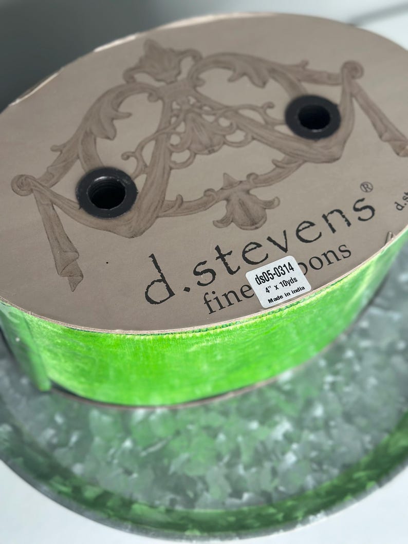 D Stevens Fine Ribbon Lime Green Velvet 4x10yd DS05-0314 - Etsy