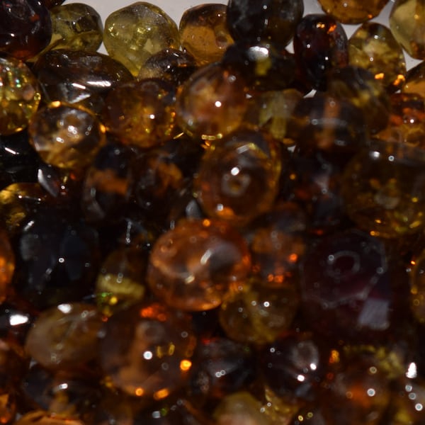 Natural Brown Tourmaline Rondelle Beads, 4mm x 2mm -5mm x 3mm, Faceted gemstone beads, semi precious stone beads