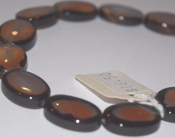 Natural Black Frosted Agate Small Oval Beads, 18mm X 13mm, 5mm, Gemstones