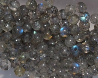 Natürliche Labradorit kleine Runde Perlen, Edelstein Perlen, 2mm, Feldspat